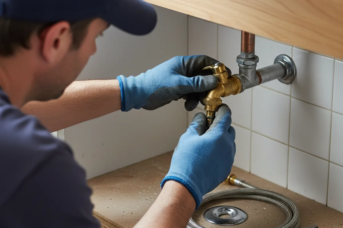 Shutoff valve and fitting work during Burst Pipe Repair in Wayne